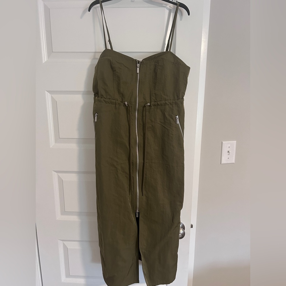 Future Collective Green Nylon Utility Dress